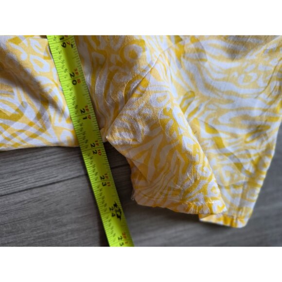 Sag Harbor Petite Womens Button-Up Shirt Size PL Yellow & White Floral Print - Picture 7 of 7